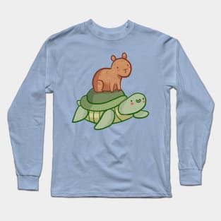 Turtle and capybara stack Long Sleeve T-Shirt